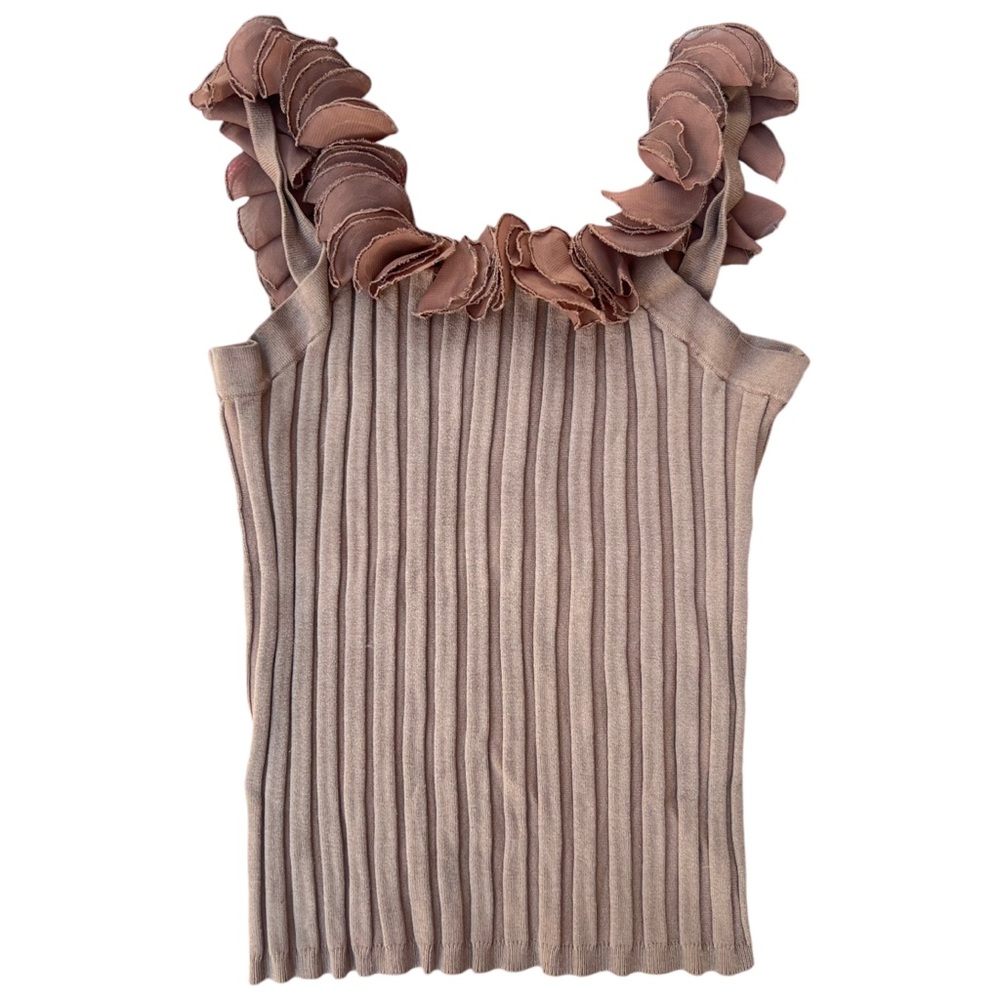 Y2K Vintage Floret Trim Camisole Tank Top